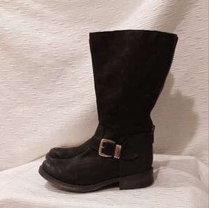 Steve Madden Black Moto Boots with Buckle